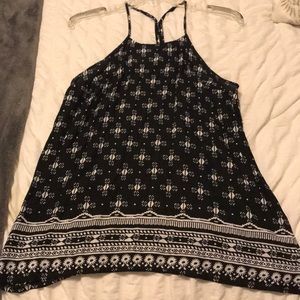 Patterned black and white tank